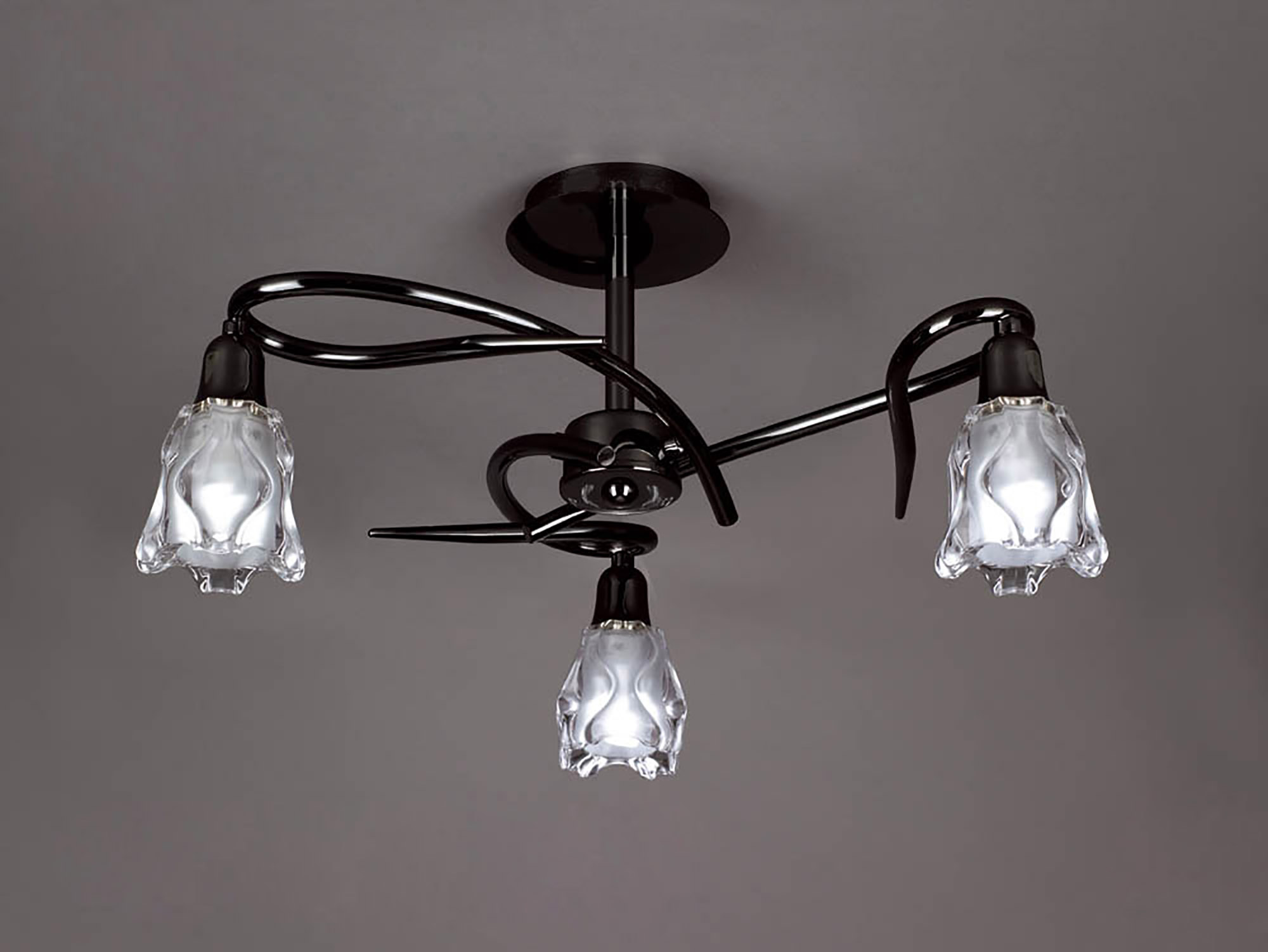 Amel Black Chrome Ceiling Lights Mantra Semi Flush Fittings